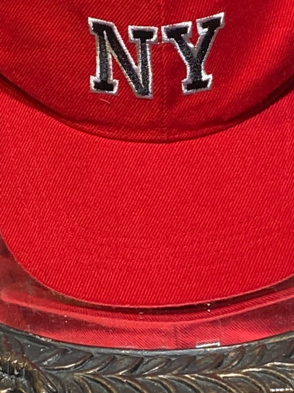 NY Embroidered Red Kids Baseball Cap